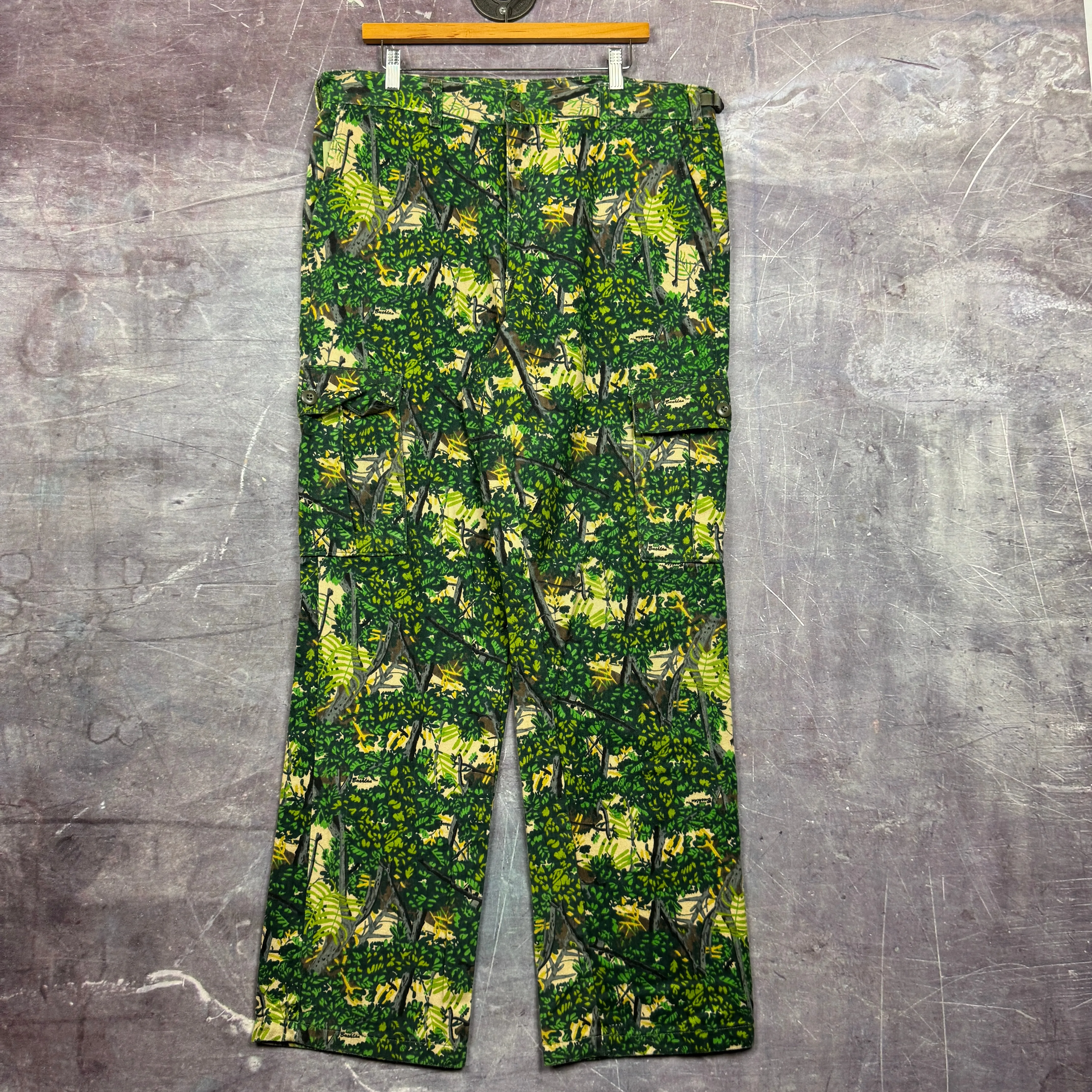90s Bushlan Camo Baggy Cargo Work Pants 37x33 2087