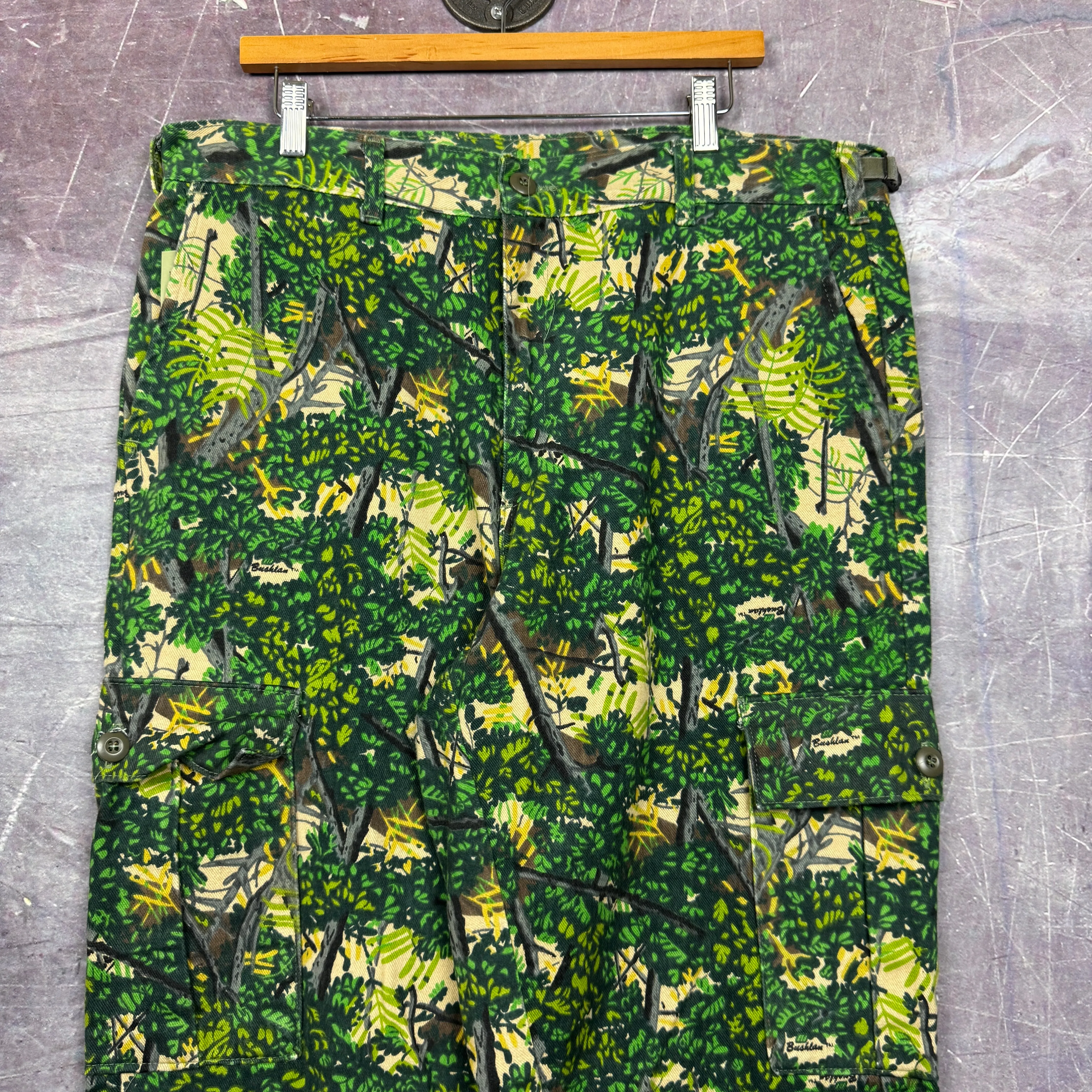 90s Bushlan Camo Baggy Cargo Work Pants 37x33 2087
