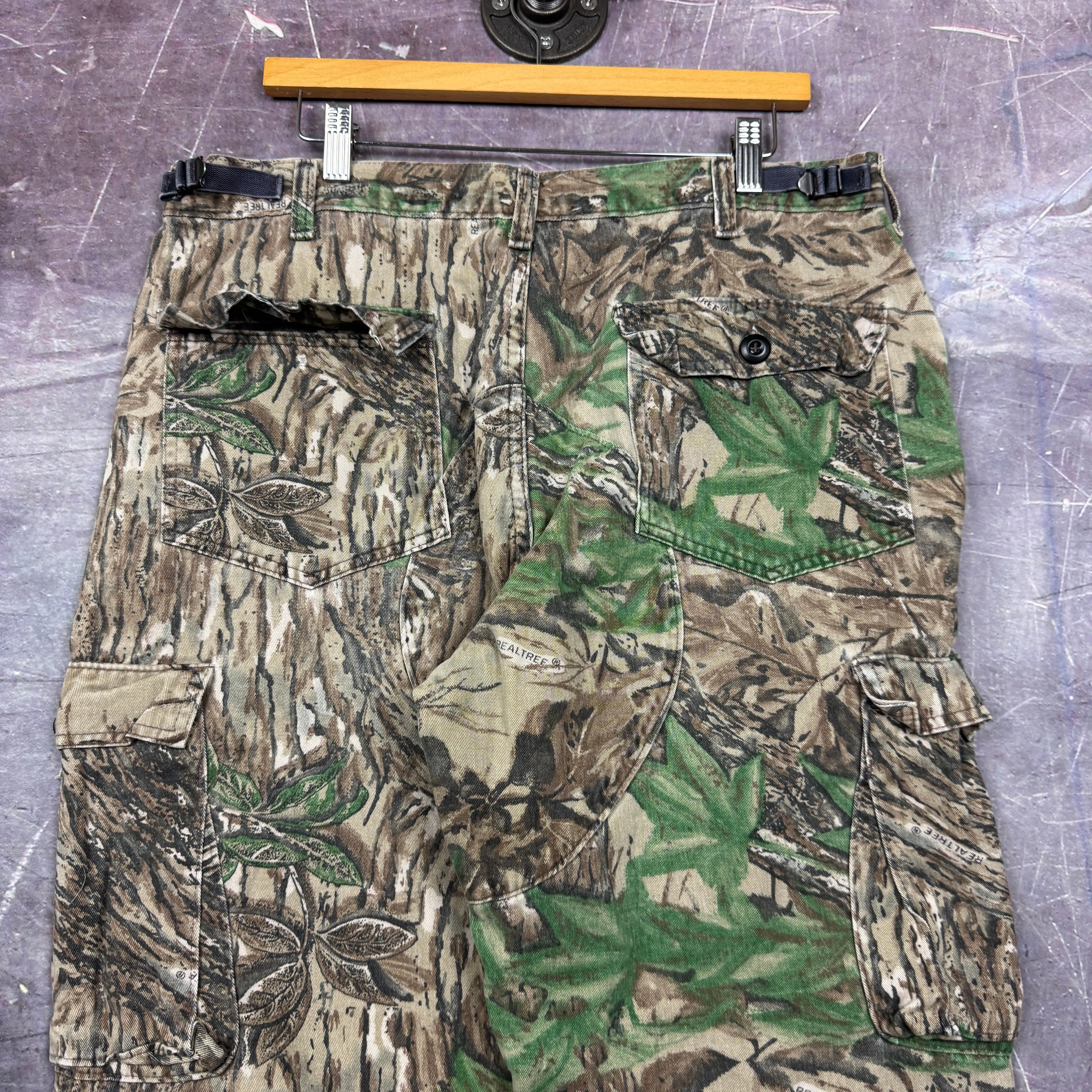 90s RealTree Camo Baggy Cargo Work Pants 35x29.5 2086