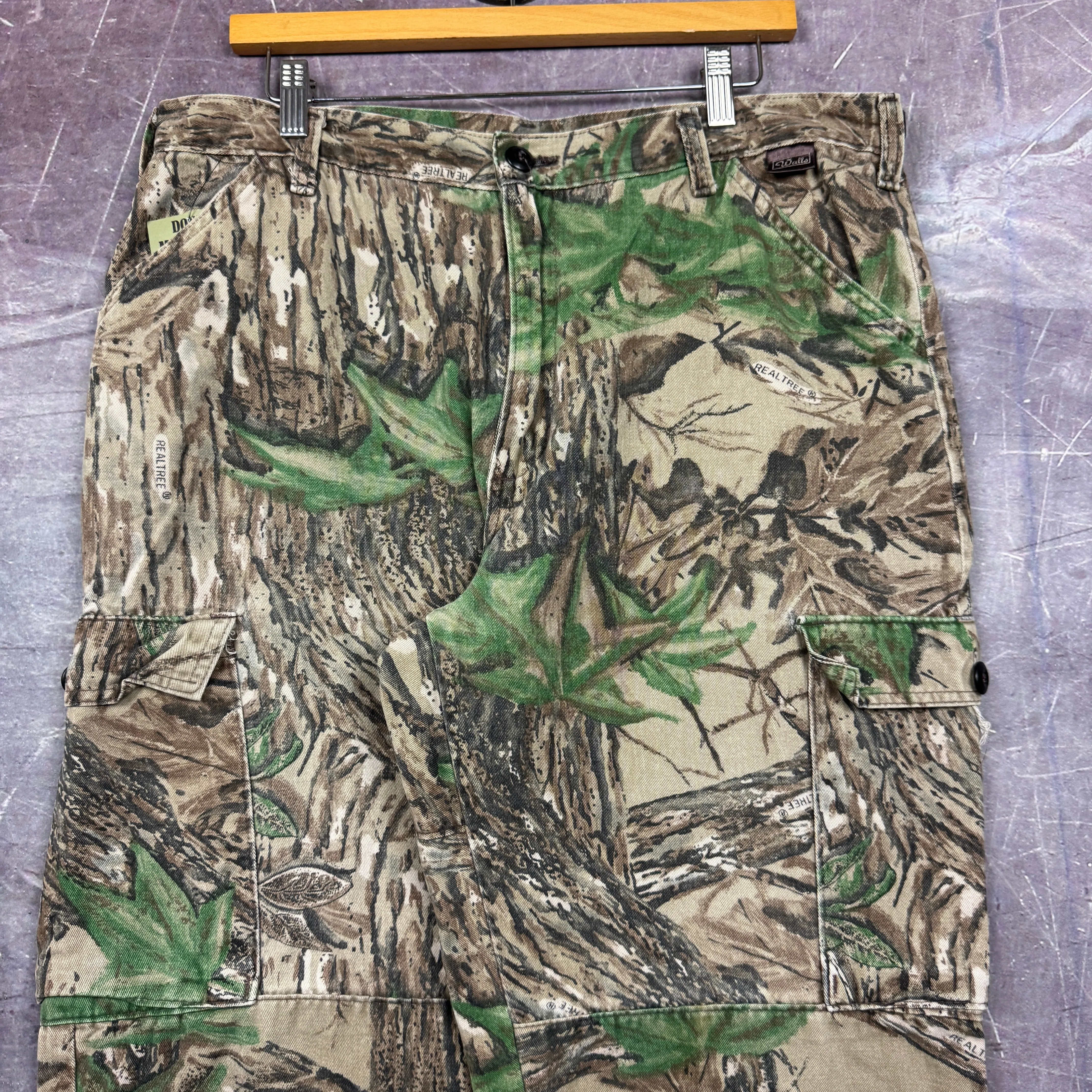 90s RealTree Camo Baggy Cargo Work Pants 35x29.5 2086