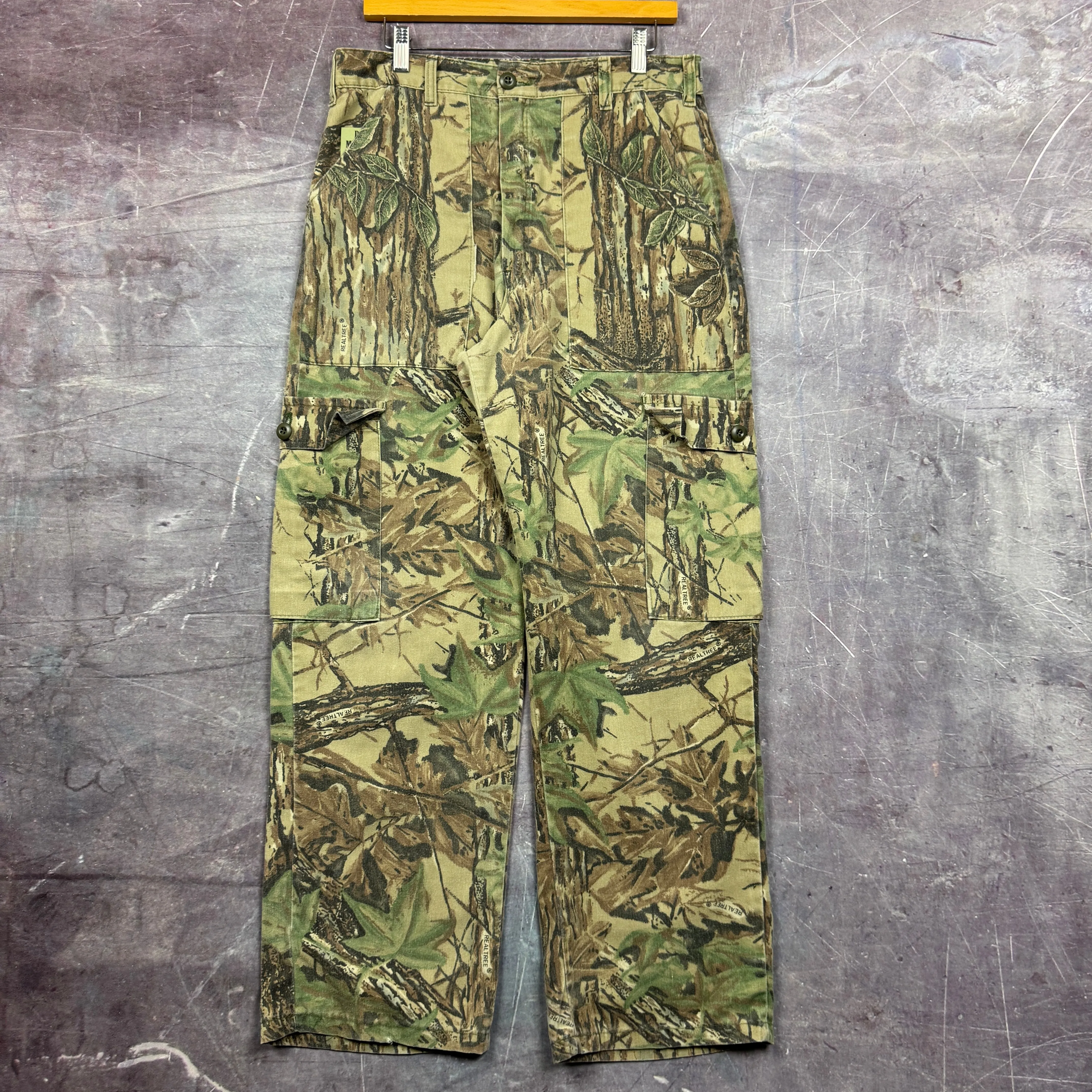 90s RealTree Camo Cargo Baggy Work Pants 33x30 2216