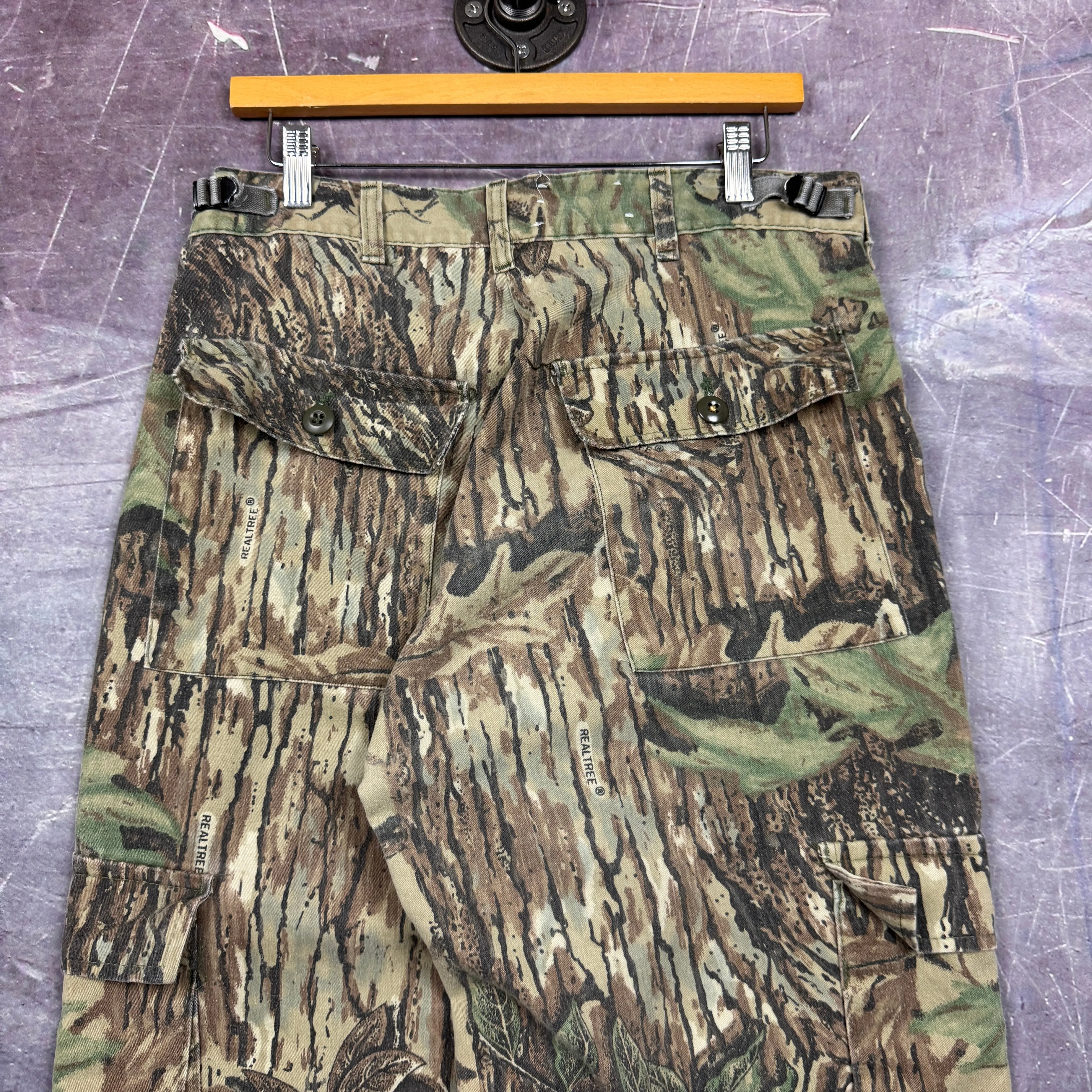 90s RealTree Camo Cargo Baggy Work Pants 33x30 2216