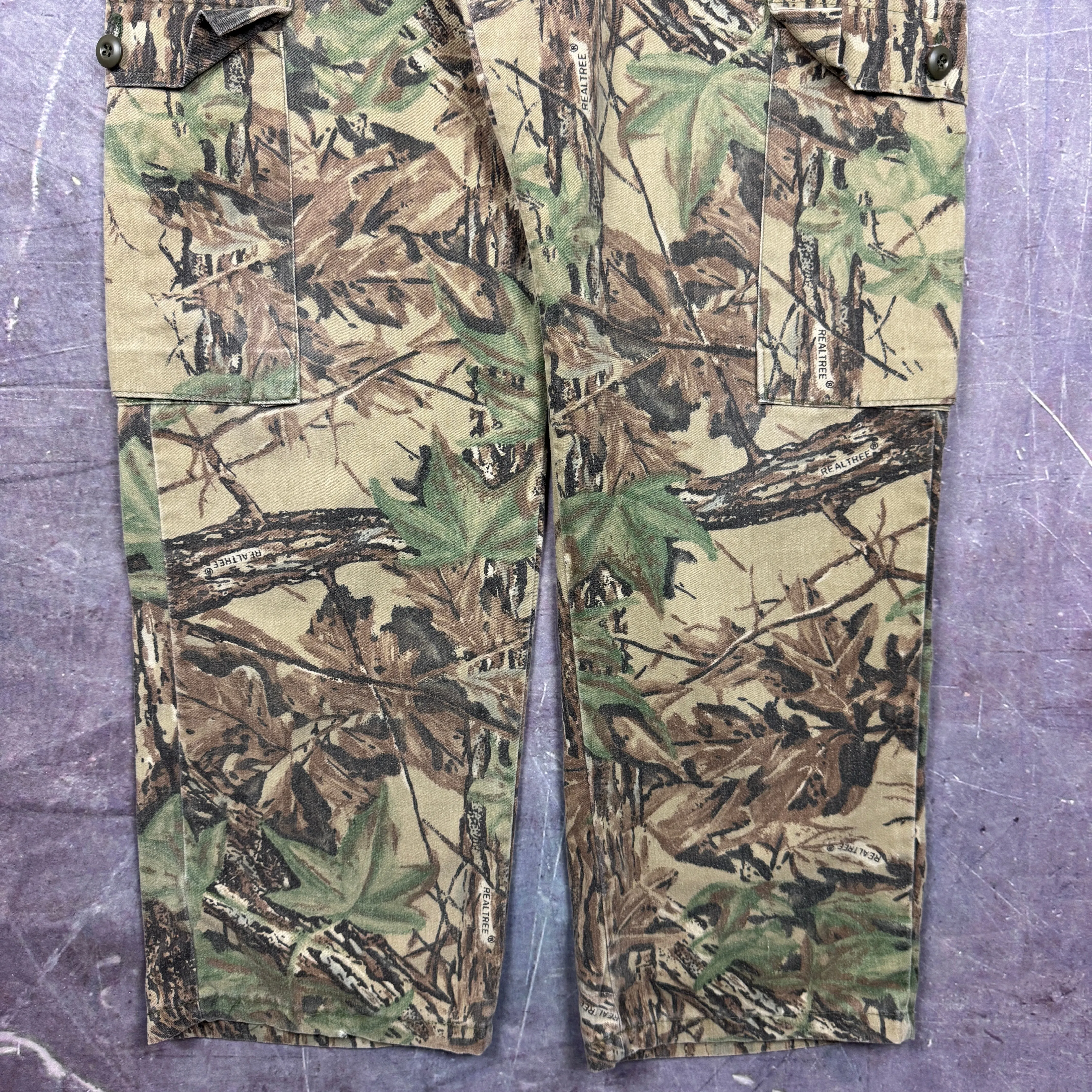 90s RealTree Camo Cargo Baggy Work Pants 33x30 2216