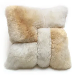 Alpaca Colorblock Pillow Crema