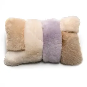 Alpaca Colorblock Pillow Lavender