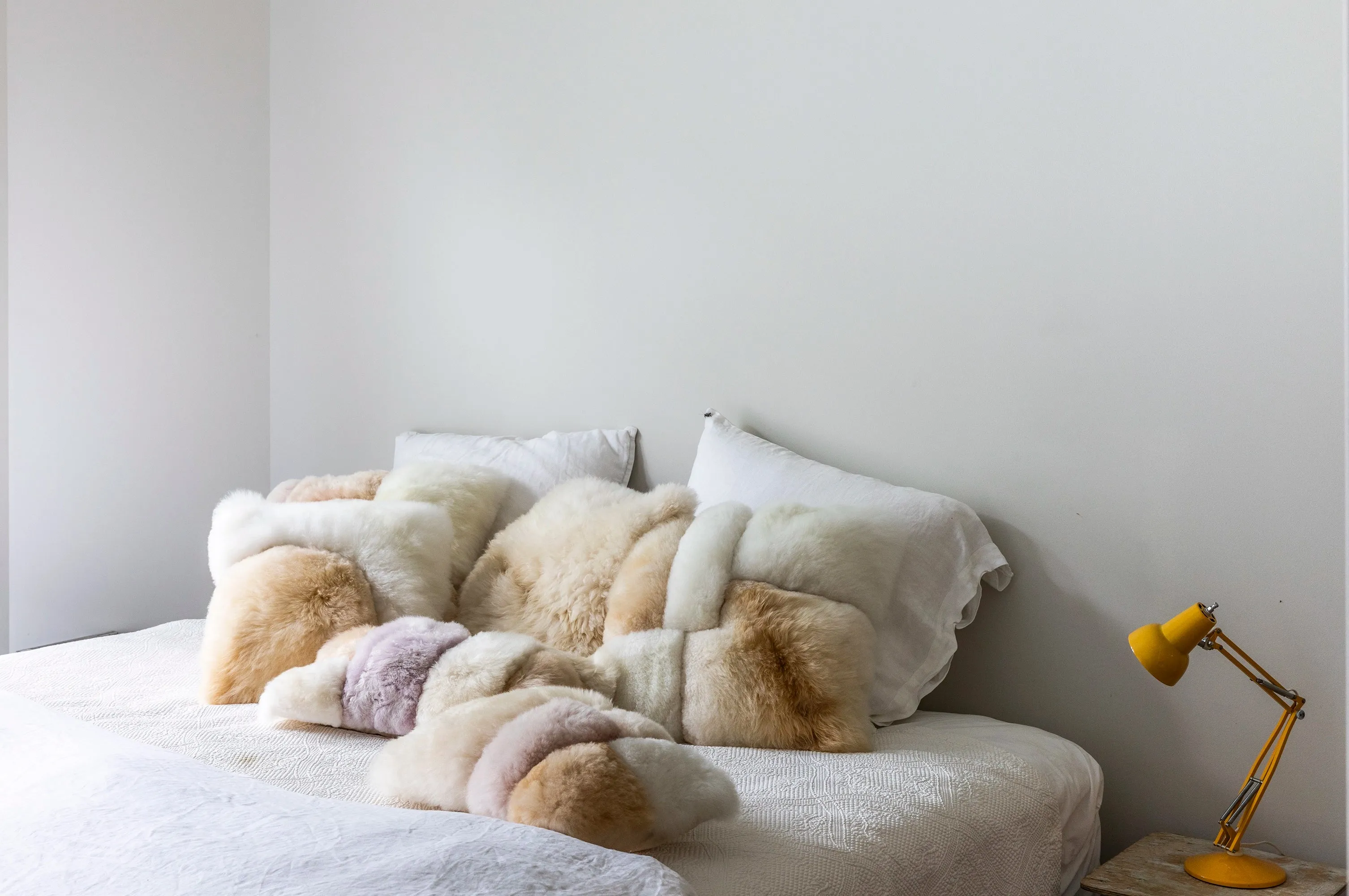 Alpaca Colorblock Pillow Lavender