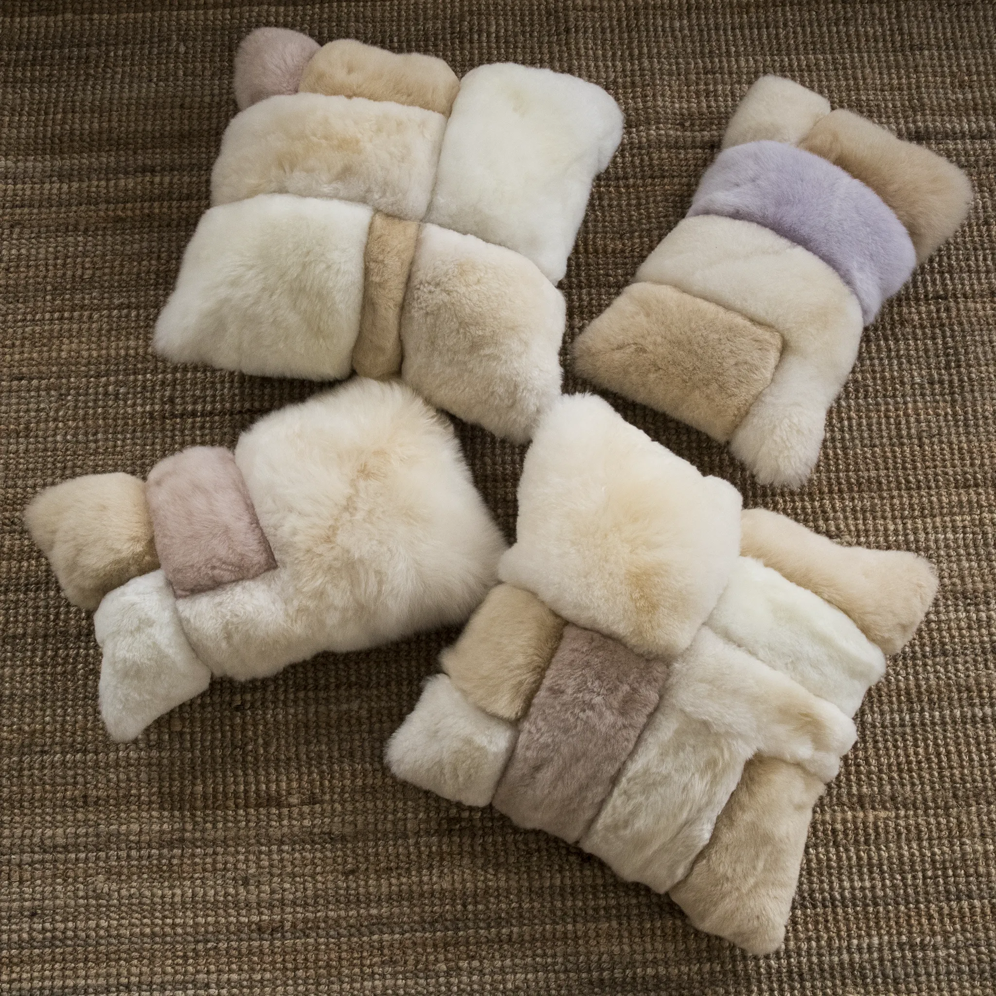 Alpaca Colorblock Pillow Lavender