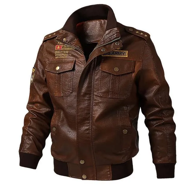 Autumn winter Motorcycle Leather Jacket men 5XL 6XL Men's PU Leather bomber Jackets Jaqueta De Couro Masculina Mens Leather Coat