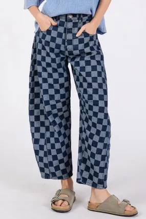Barrel Checkered Jeans