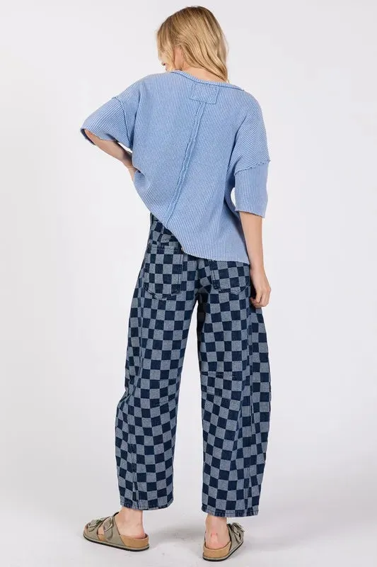 Barrel Checkered Jeans