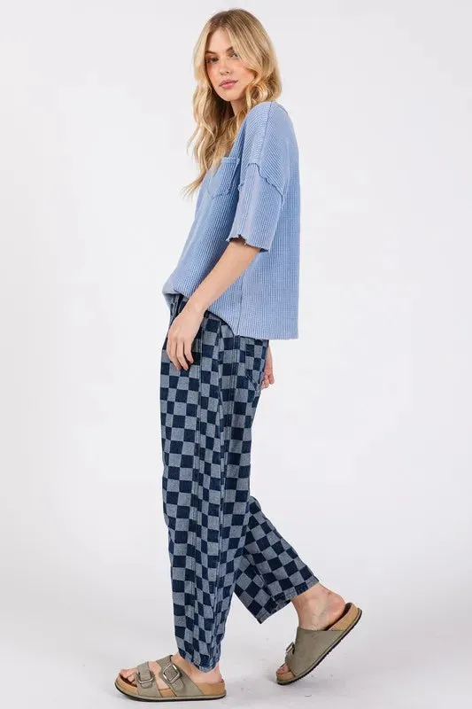 Barrel Checkered Jeans