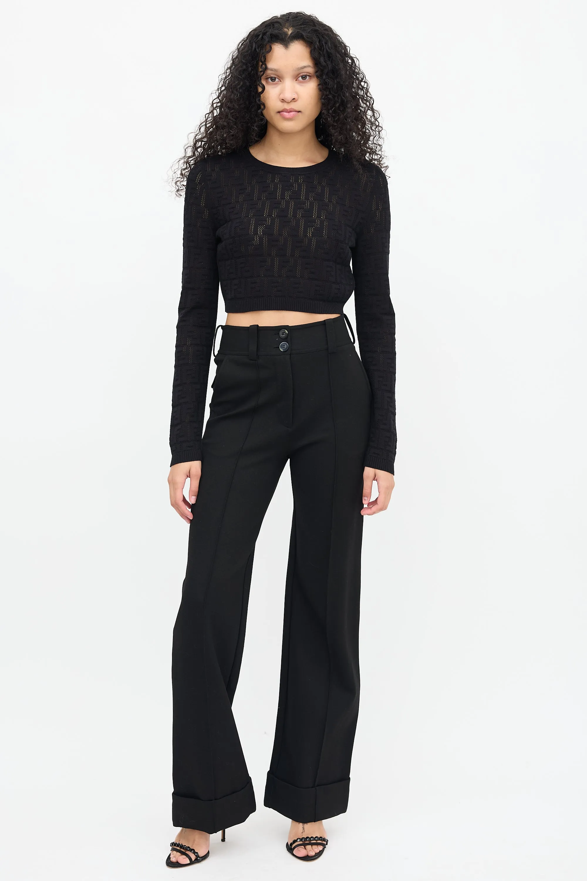 Black Jacquard FF Logo Top