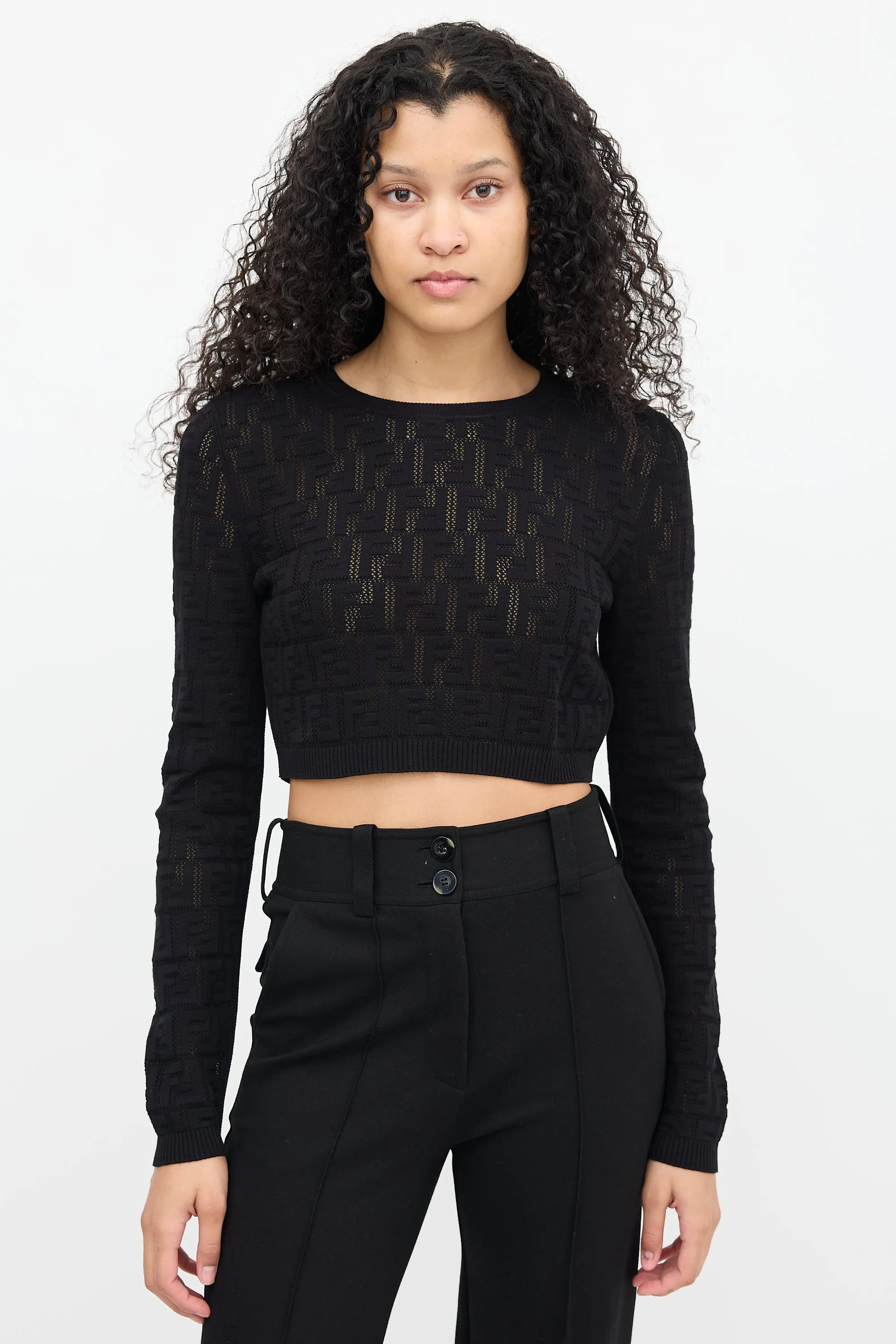 Black Jacquard FF Logo Top