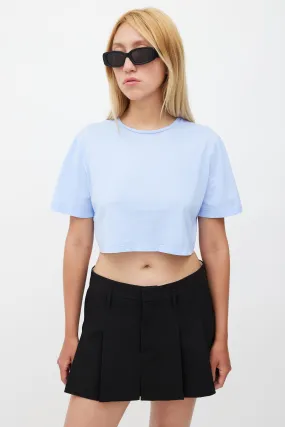 Blue Cropped Logo Patch T-Shirt