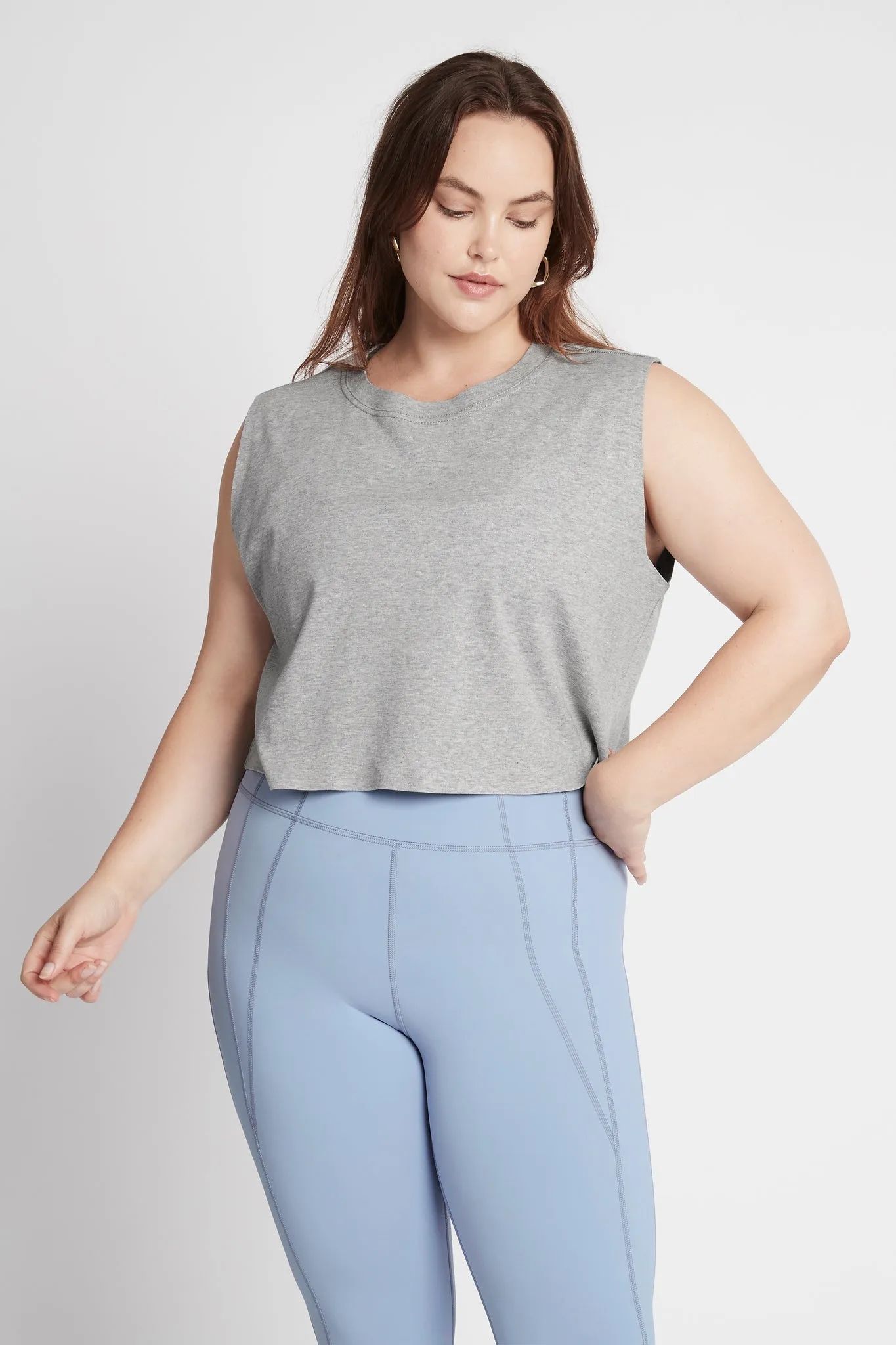 Cropped Embossed Signature Logo Tank 112