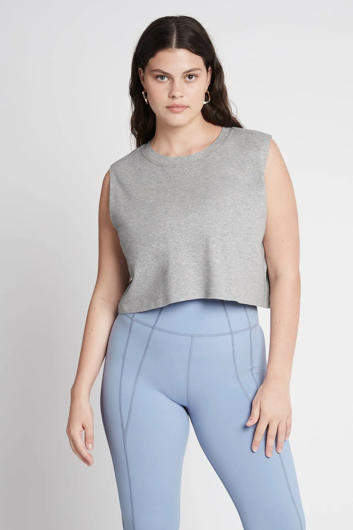 Cropped Embossed Signature Logo Tank 112