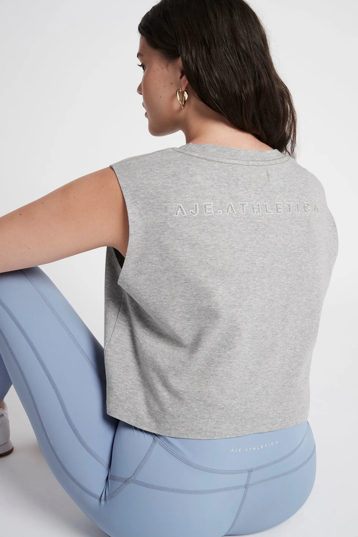 Cropped Embossed Signature Logo Tank 112