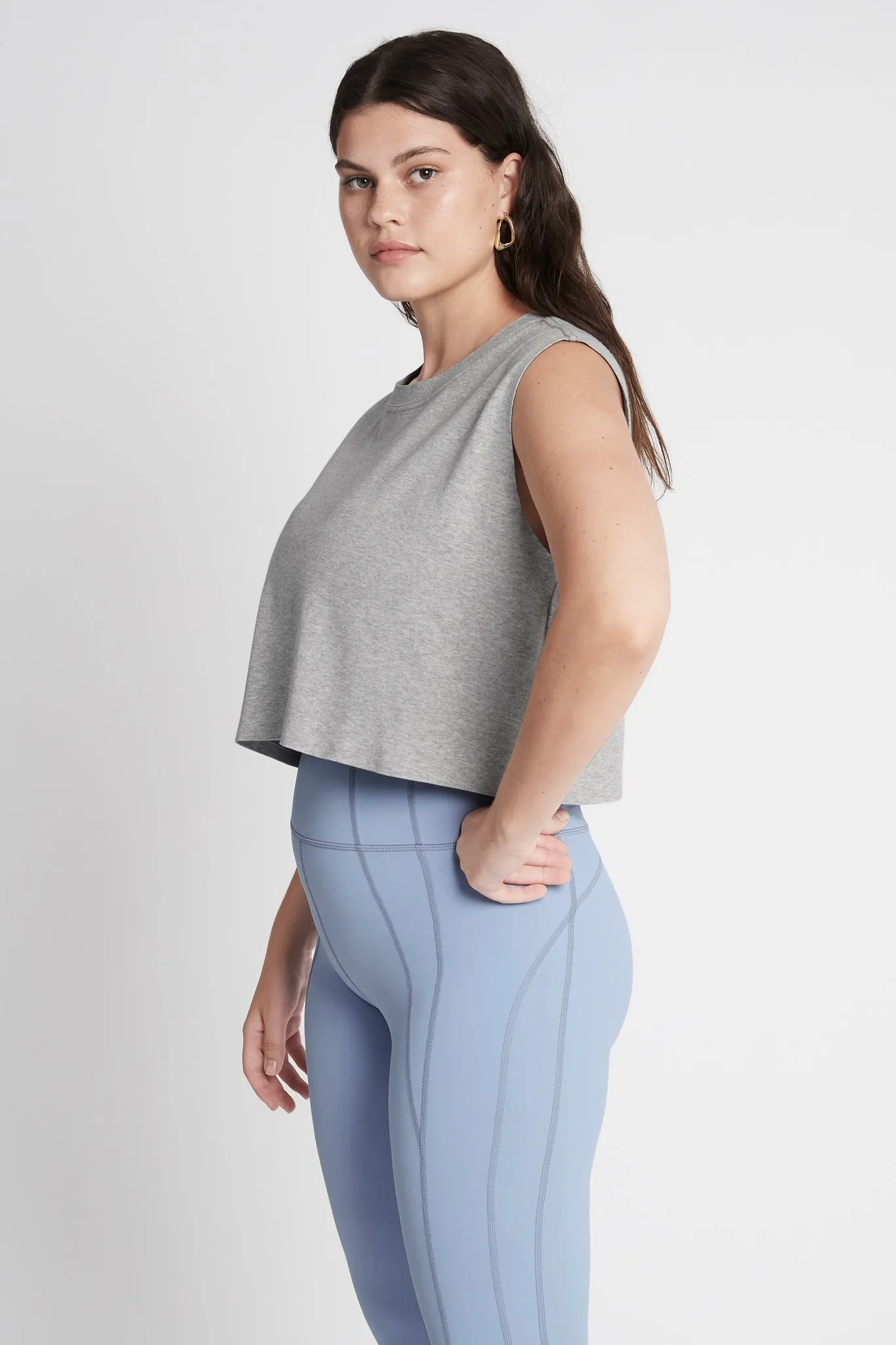 Cropped Embossed Signature Logo Tank 112