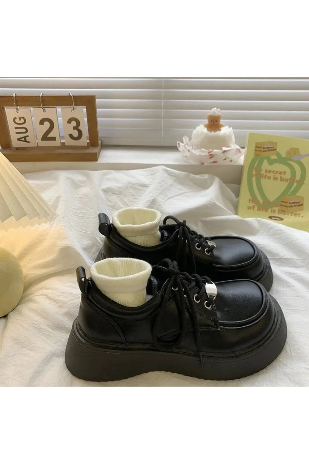 Dark Cottagecore Chunky Platform Shoes