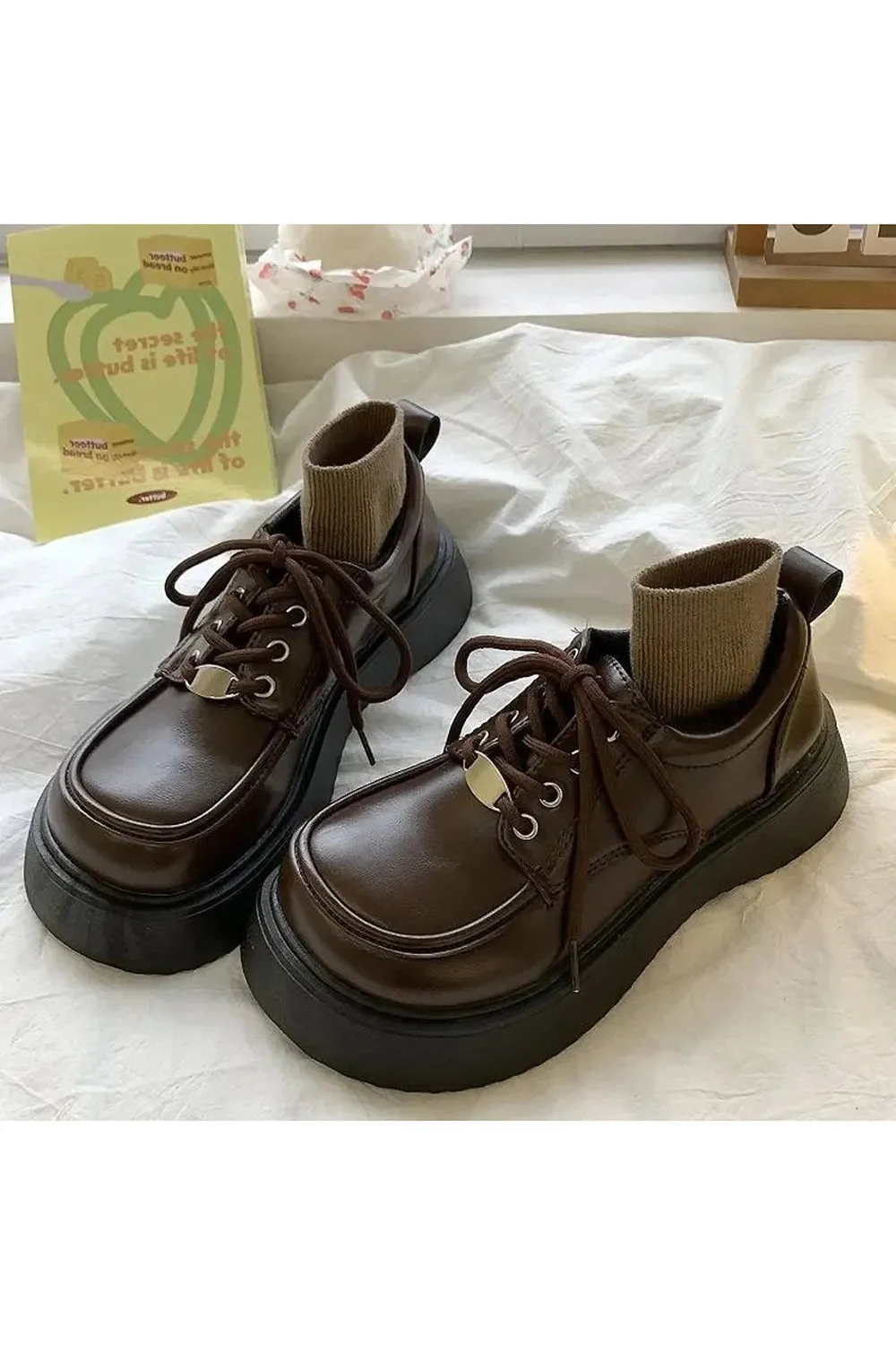 Dark Cottagecore Chunky Platform Shoes