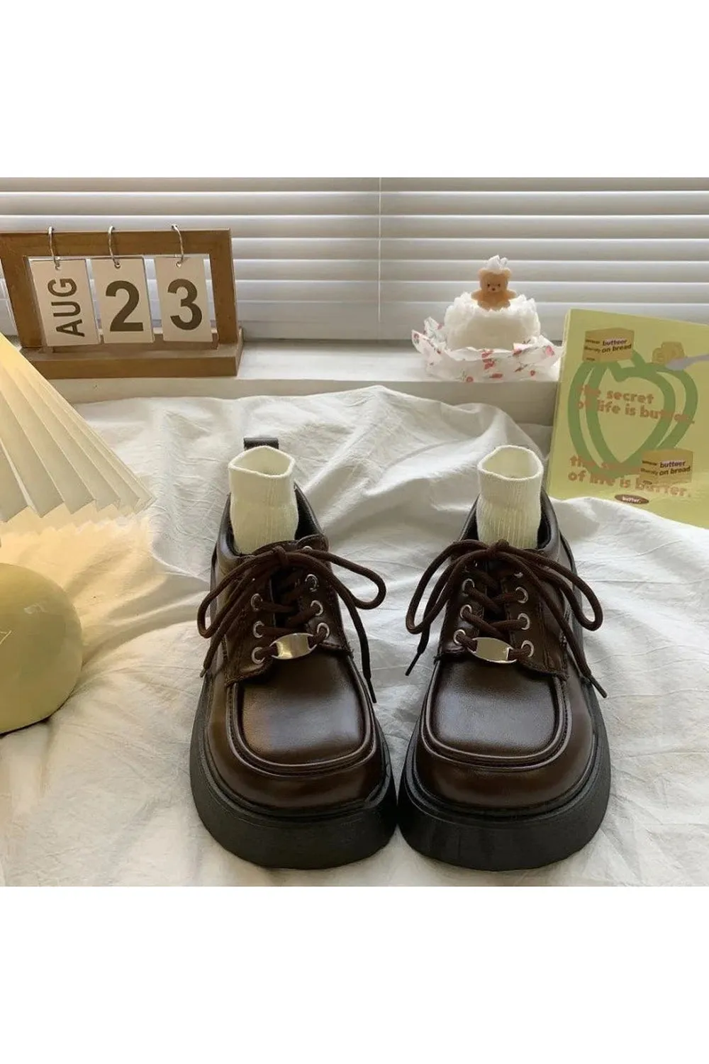 Dark Cottagecore Chunky Platform Shoes