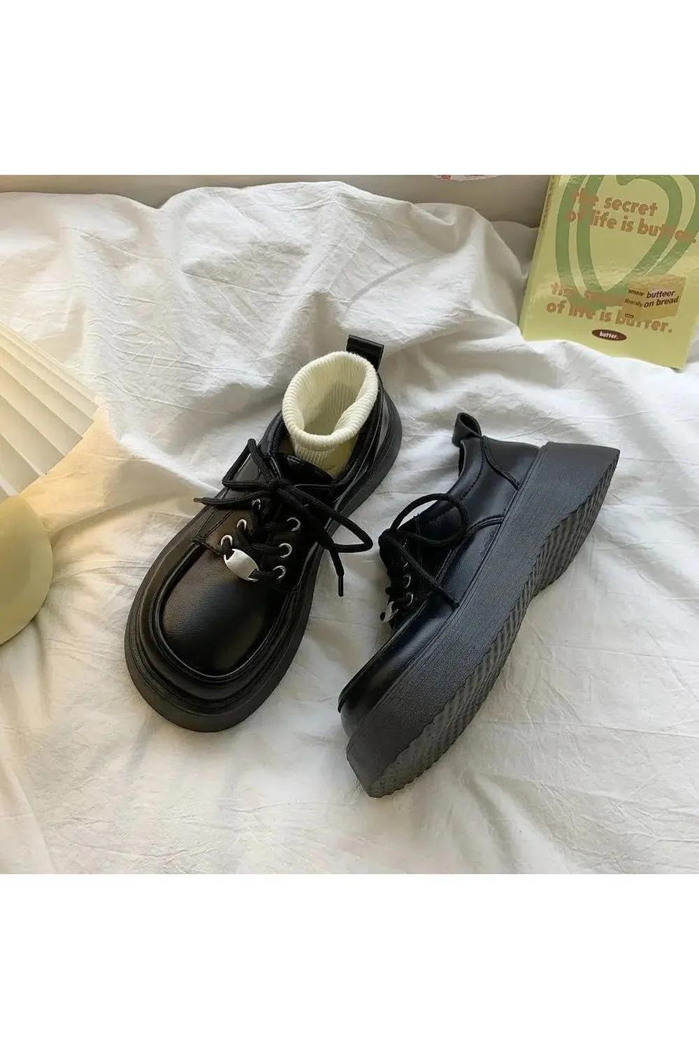 Dark Cottagecore Chunky Platform Shoes