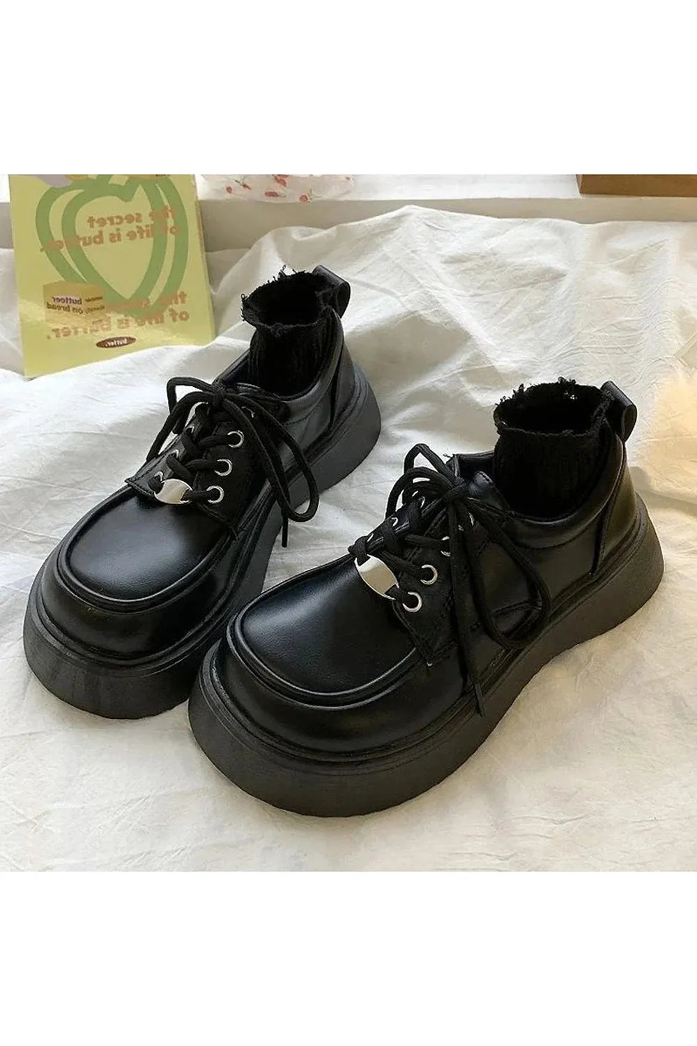 Dark Cottagecore Chunky Platform Shoes