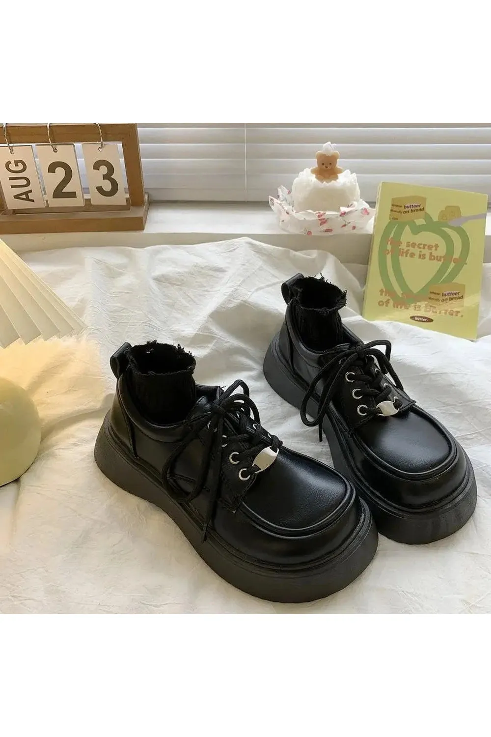 Dark Cottagecore Chunky Platform Shoes