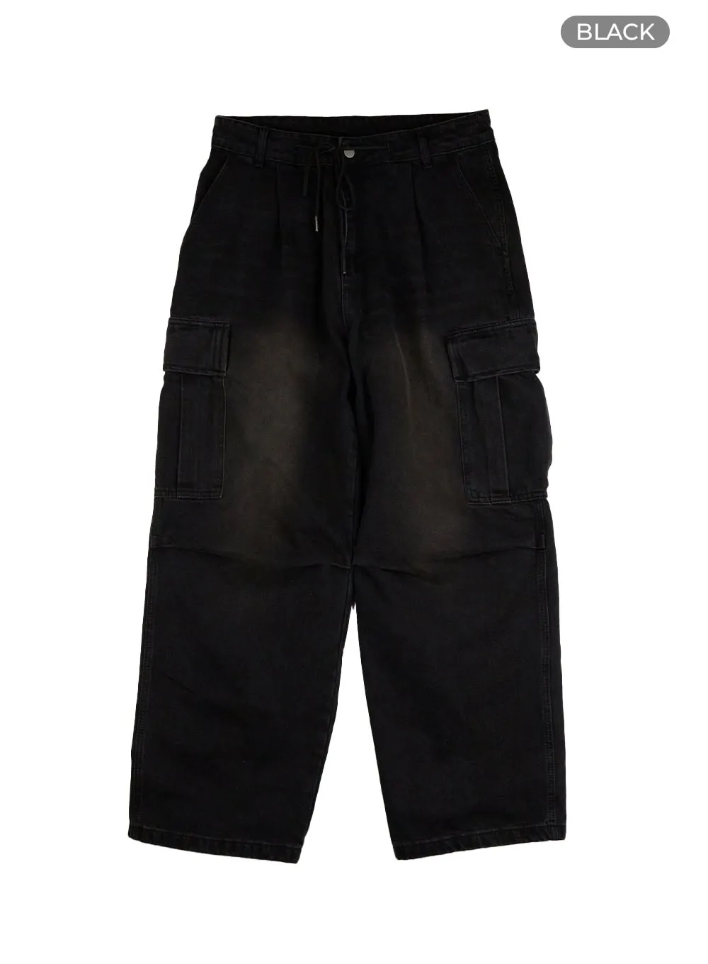 Drawstring Cargo Baggy Jeans CU417