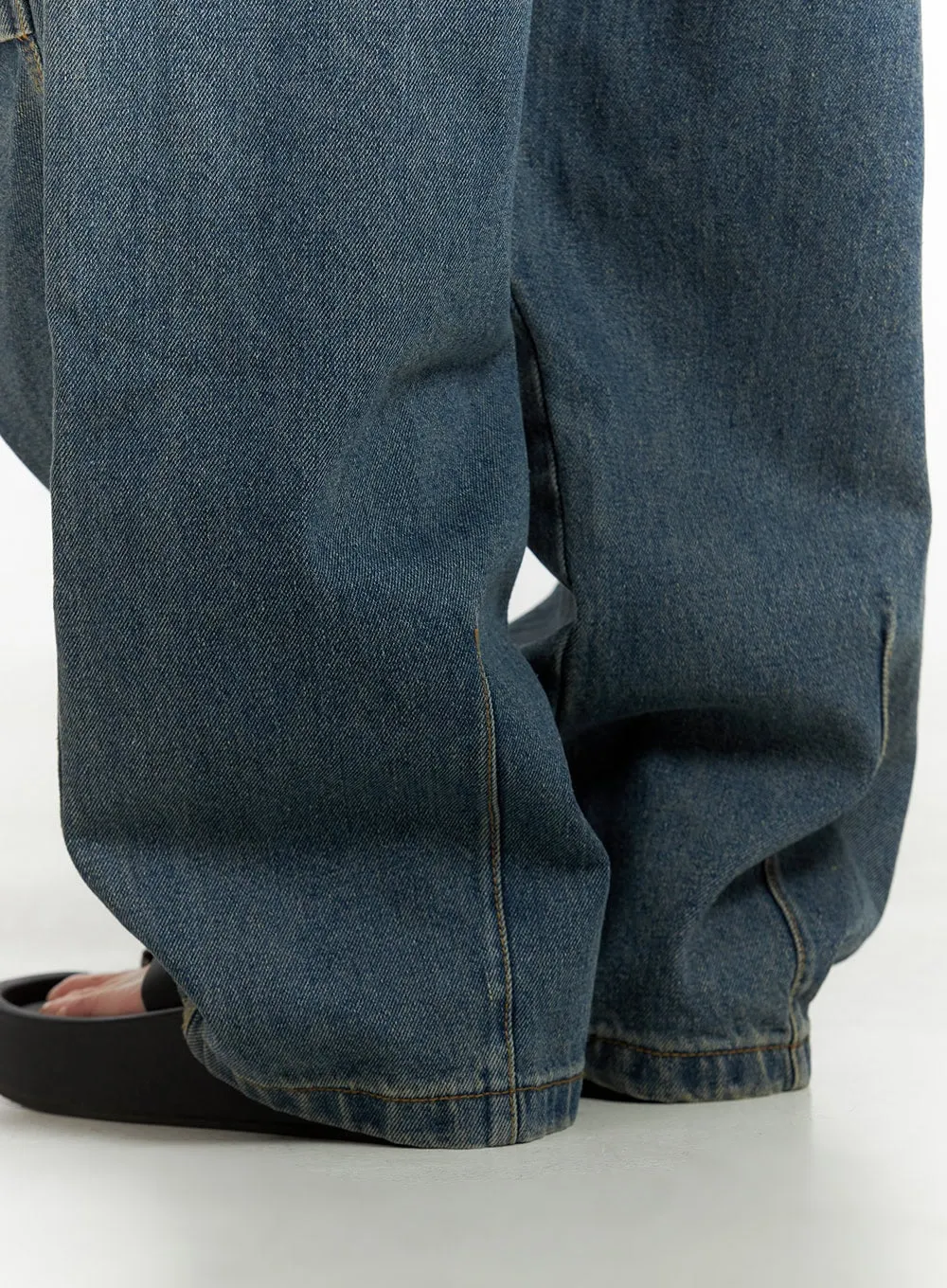 Drawstring Cargo Baggy Jeans CU417