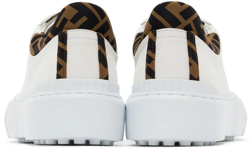 Fendi White Canvas 'Fendi Force' Sneakers