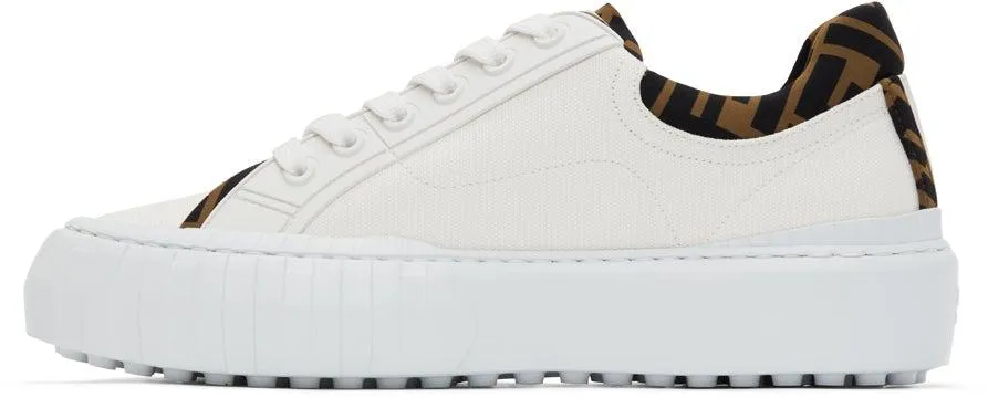 Fendi White Canvas 'Fendi Force' Sneakers