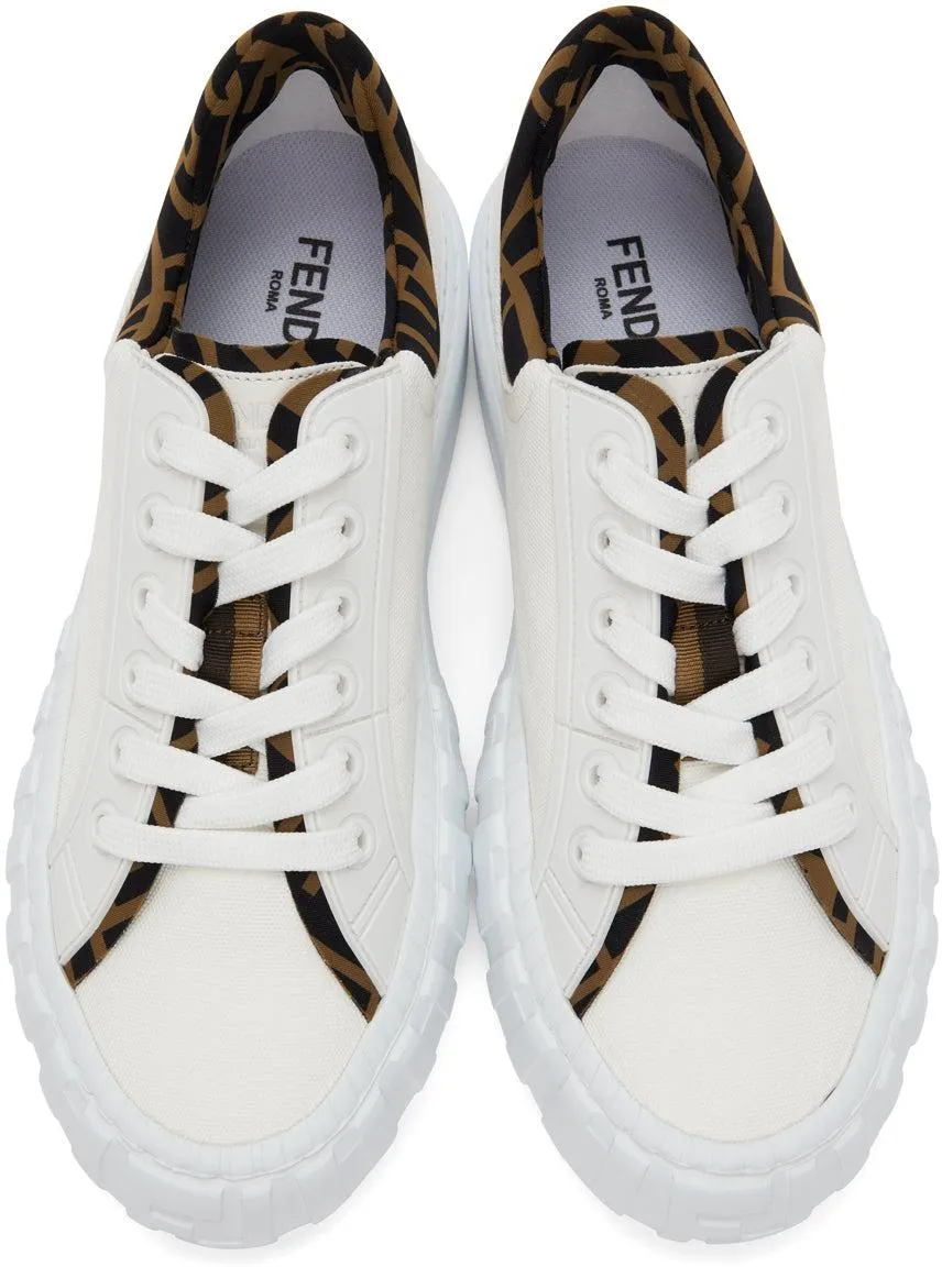 Fendi White Canvas 'Fendi Force' Sneakers