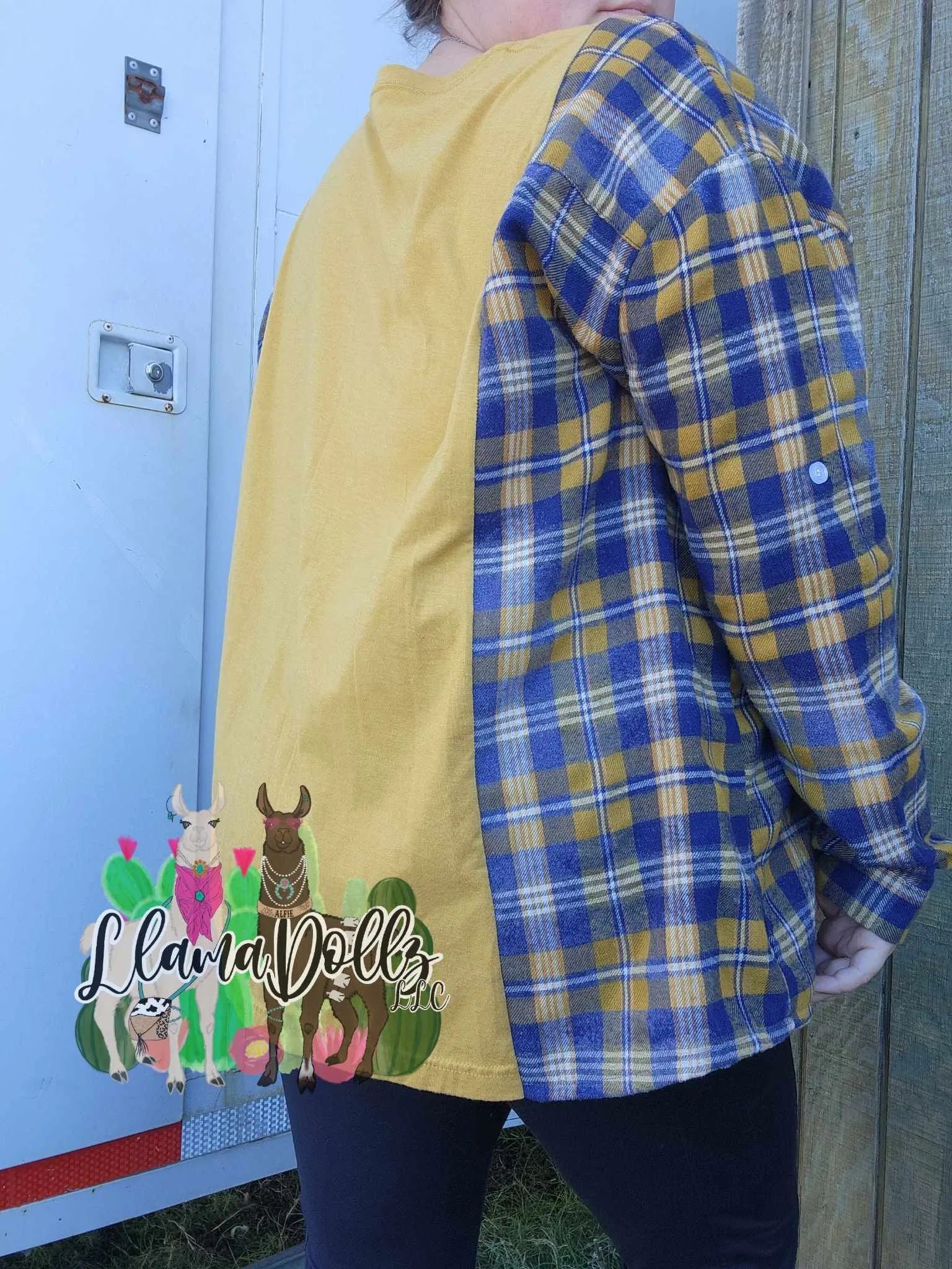 Hello Fall Tshirt Upcycle Flannel