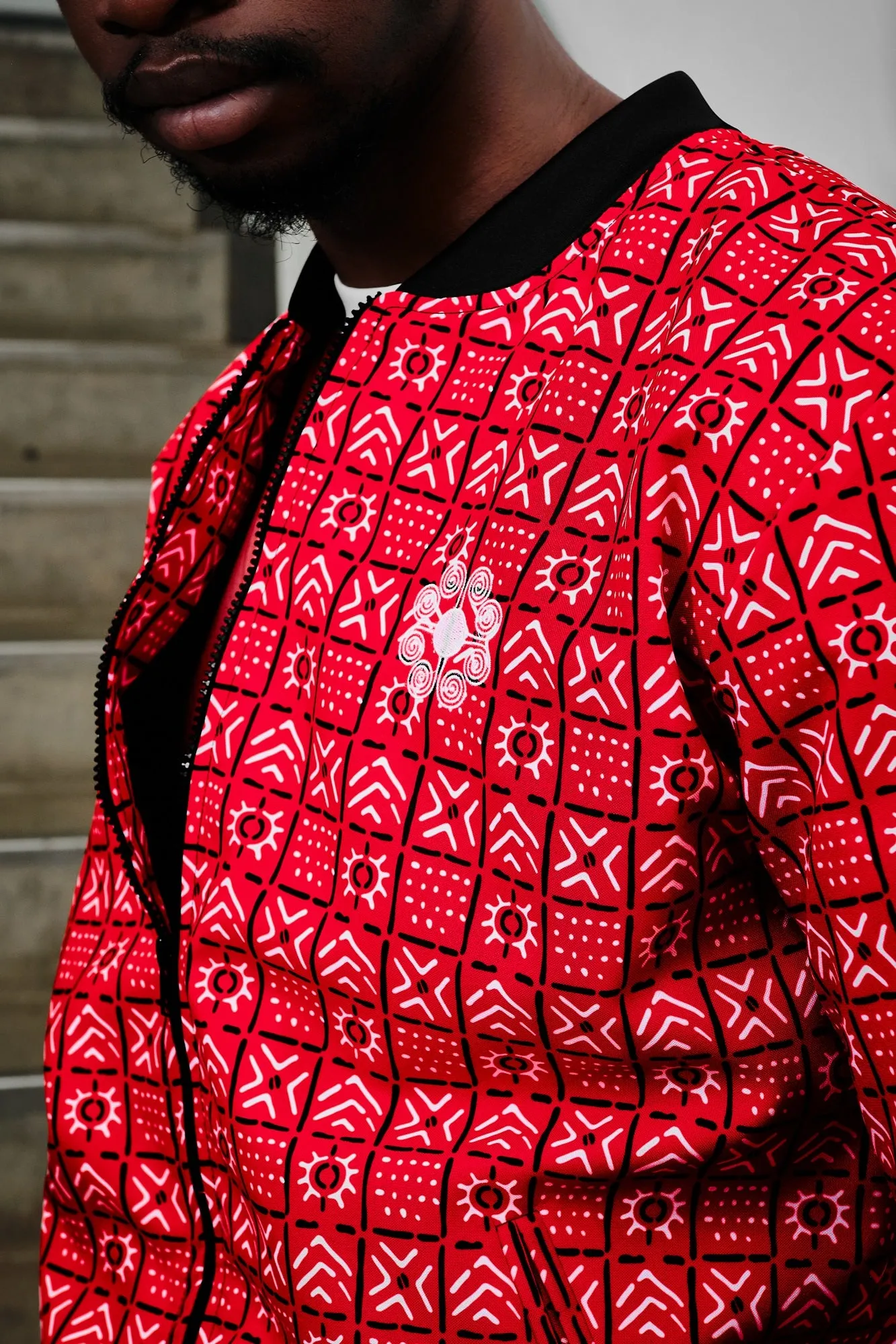 Mens - The Bogolan Summer Bomber Jacket (Red)