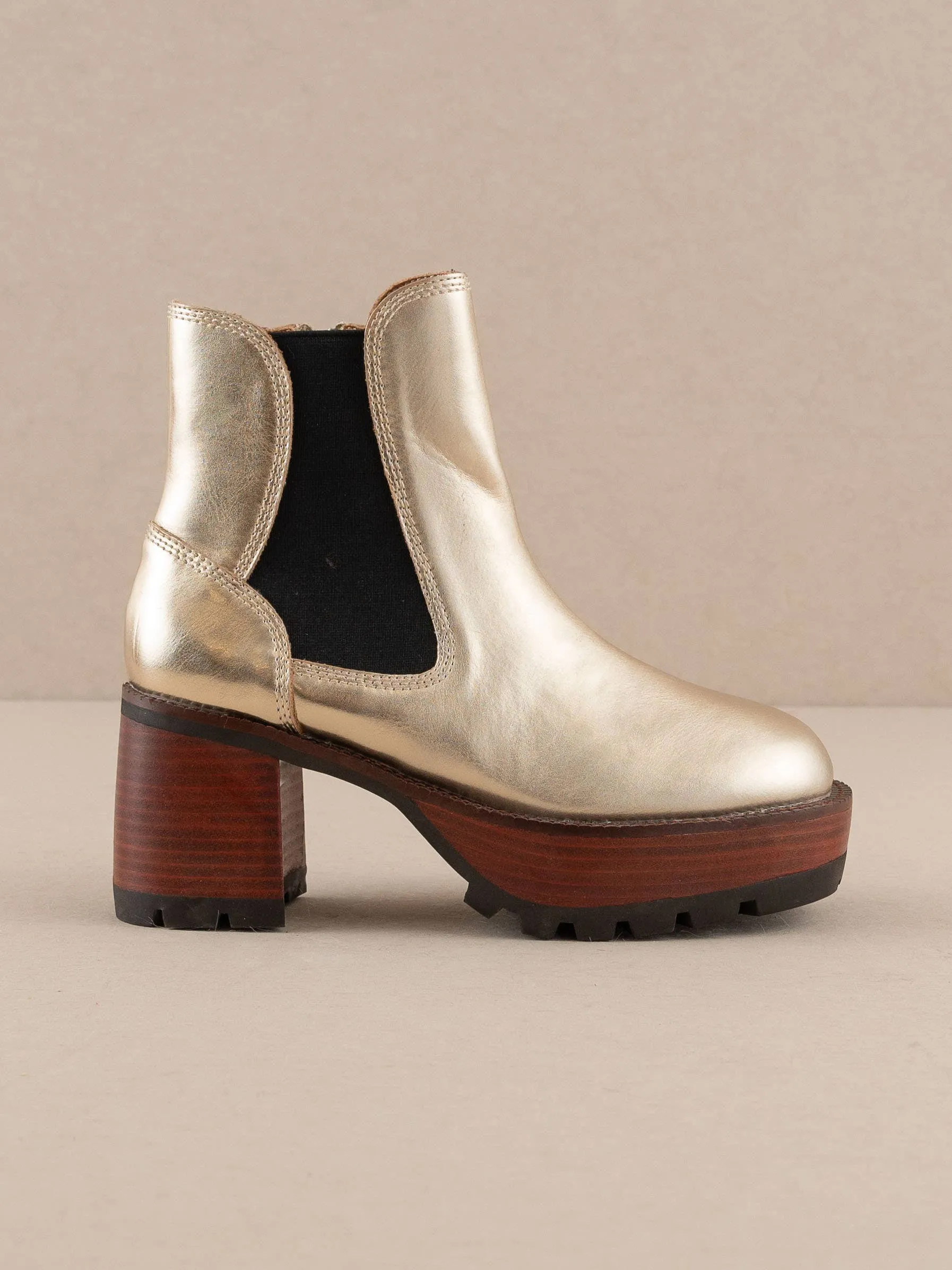 Oasis Society Dorothy Gold | Platform Chelsea Boots