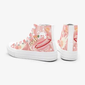 Original Design Hand-Painted Couple of High-Top Canvas Shoes